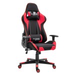 Fotel Gamingowy PlayMaker Black/Red Tkanina, regulacja podłokietników i oparcia