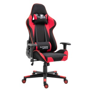 Fotel Gamingowy PlayMaker Black/Red Tkanina, regulacja podłokietników i oparcia