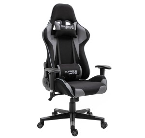 Fotel Gamingowy z Tkaniny Black/Gray z pełną regulacją model PlayMaker