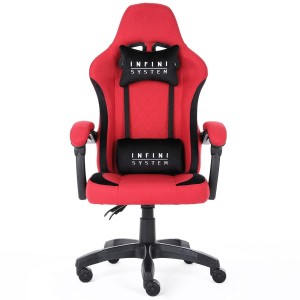 Fotel  Gamingowy Infini System z tkaniny kolor czerwony