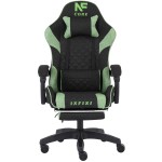 Fotel Gamingowy z podnóżkiem INFINI Core Green z tkaniny 