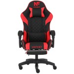 Fotel Gamingowy z podnóżkiem INFINI Core Red z tkaniny