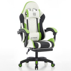 Fotel Gamingowy z podnóżkiem EXTREME R1 Green