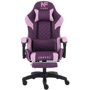 Fotel Gamingowy z podnóżkiem INFINI Core Purple