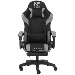 Fotel Gamingowy z podnóżkiem INFINI Core Dark Gray