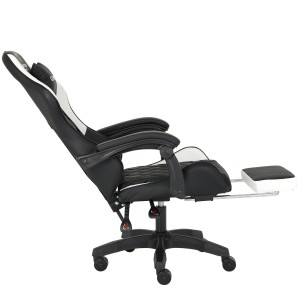 Fotel  Gamingowy z podnóżkiem Quattro carbon White