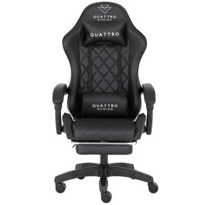 Fotel  Gamingowy z podnóżkiem Quattro carbon Black OUTLET 031
