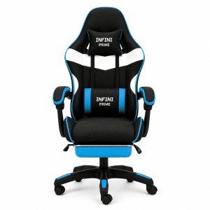 Fotel Gamingowy z materiału, podnóżek Infini Prime Dark Blue